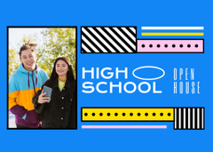 High School Advertisement on Blue