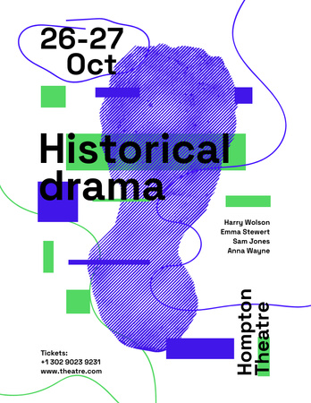 Plantilla de diseño de Theatre Show Announcement Poster 8.5x11in 