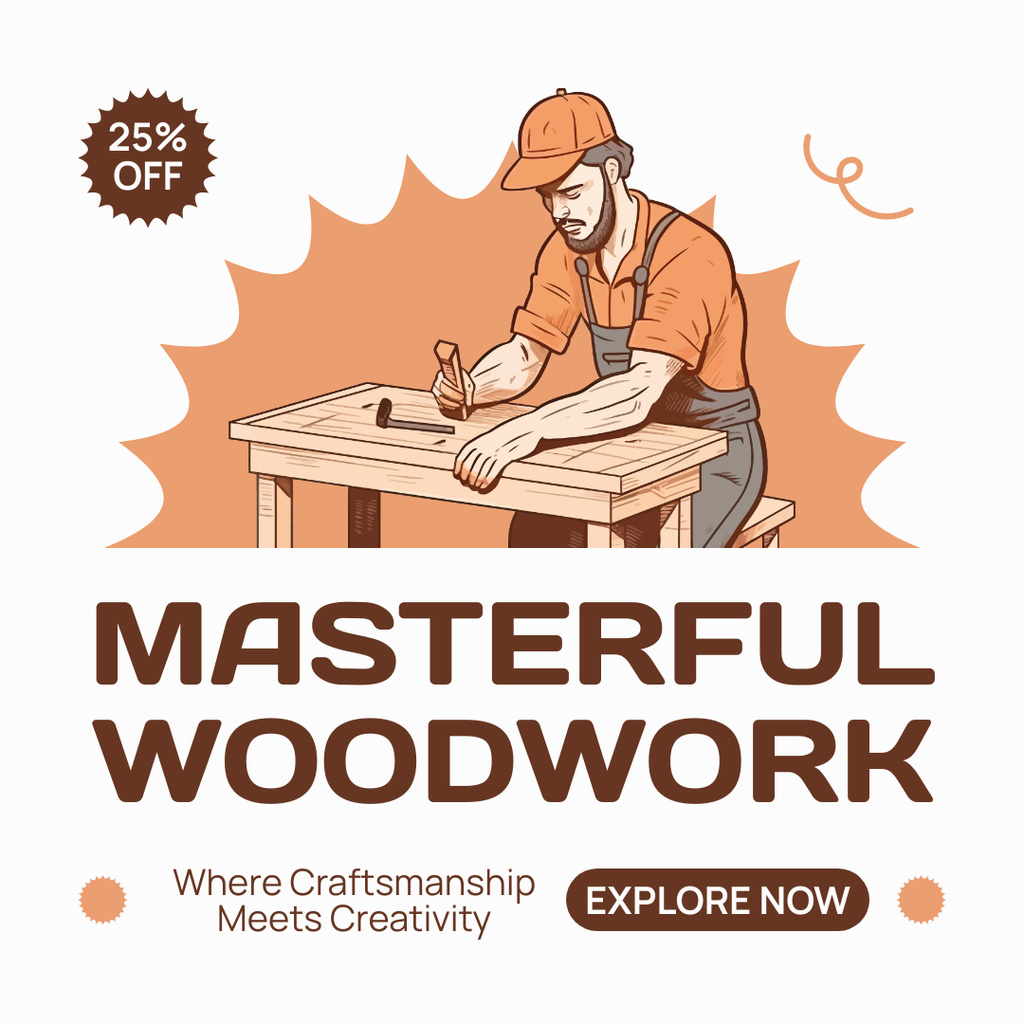 Modèle de visuel Services Of Masterful Woodwork Ad - Instagram