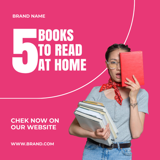 Student with Books for Literature Sale Anouncement  Instagram Πρότυπο σχεδίασης