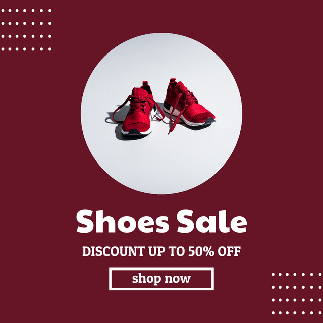 Red Template About Shoes Sale Instagram Šablona návrhu