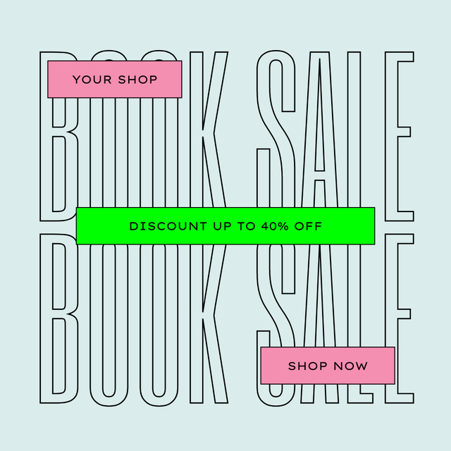 Modern Advertising About Book Sale Instagram tervezősablon