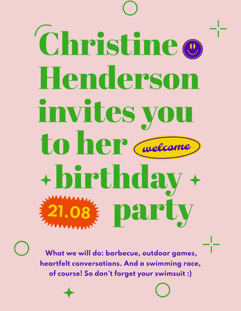 Designvorlage Bright Birthday Party Ad für Flyer 8.5x11in