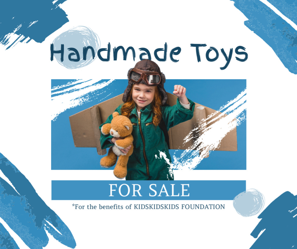 Handmade Toys Sale Announcement Facebook Šablona návrhu