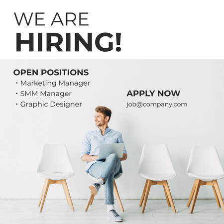 Designvorlage Vacancies Ad with Empty Chairs and Candidate für Instagram