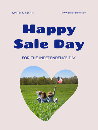 Ontwerpsjabloon van Poster US van Vier de aankondiging van de grote verkoop van de onafhankelijkheidsdag in de VS buiten