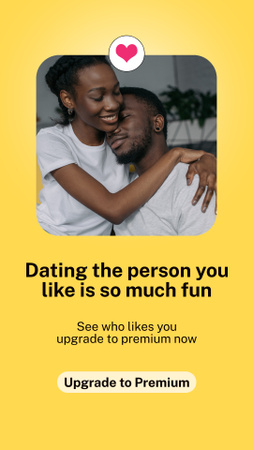 Black couple for dating platform Instagram Story Design Template