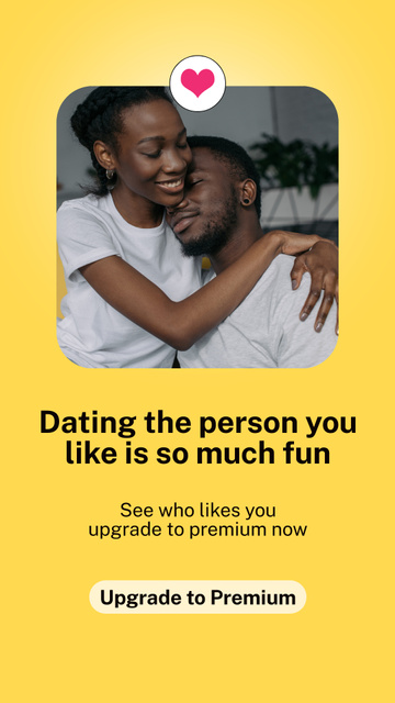 Black couple for dating platform Instagram Story – шаблон для дизайна
