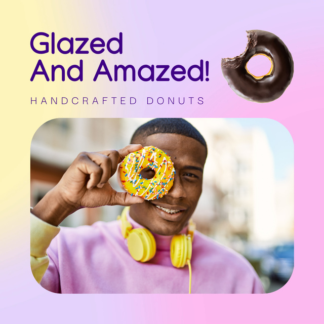 Plantilla de diseño de Sweetest Doughnuts At Half Price Offer Animated Post 