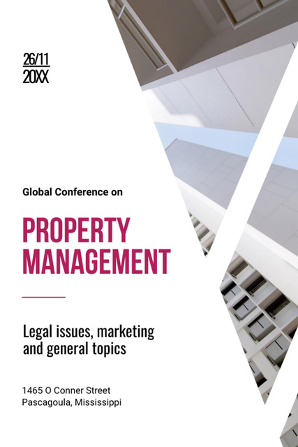 Designvorlage Property Management Conference with City Buildings für Flyer 4x6in