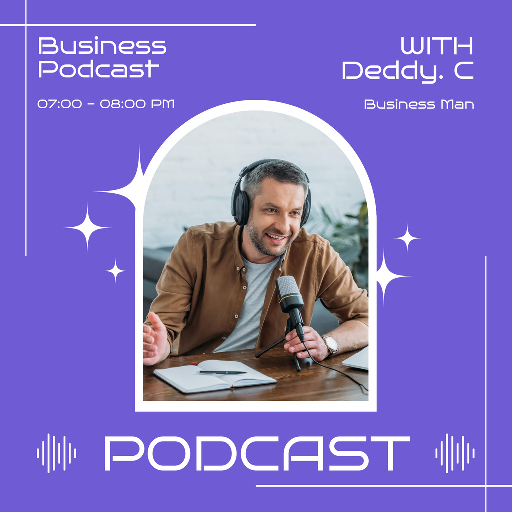Podcast Cover about Business Podcast Coverデザインテンプレート