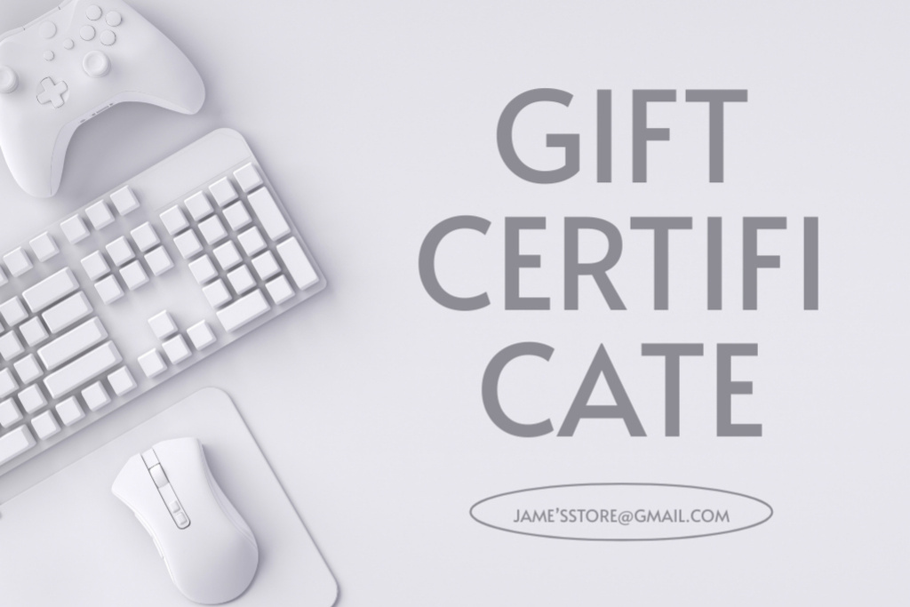 Exclusive Gaming Gear Promotion Gift Certificate Šablona návrhu