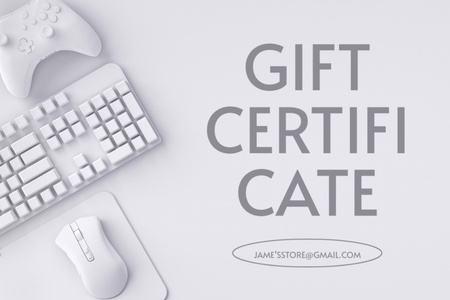 Ainutlaatuinen Gaming Gear Promotion Gift Certificate Design Template