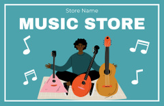 Music Store Ad with Musical Instruments