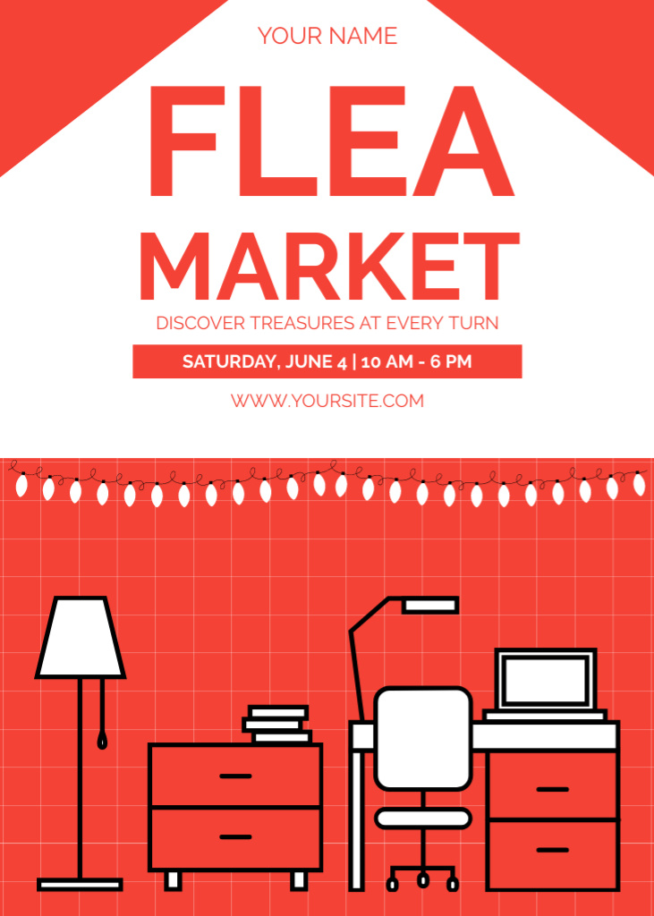 Plantilla de diseño de Flea Market Event Announcement Flayer 