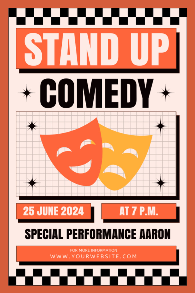 Template di design Comedy Show Announcement with Theater Masks Tumblr