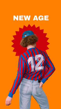 Plantilla de diseño de anuncio de moda con chico con estilo en camisa deportiva Instagram Story 