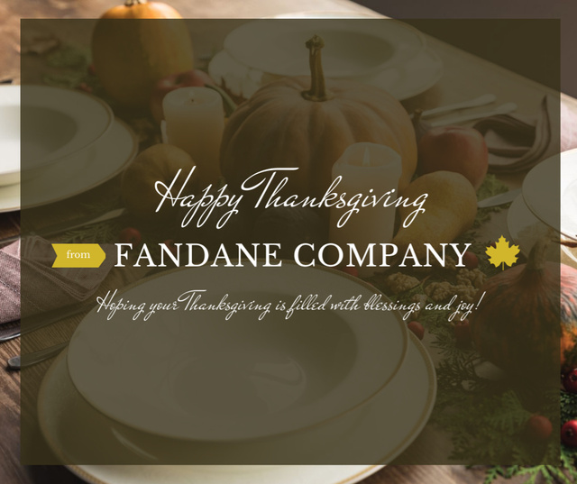 Thanksgiving Dinner with Roasted Turkey Facebook Design Template