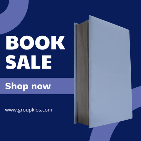 Book Sale Announcement on Blue Instagram Design Template