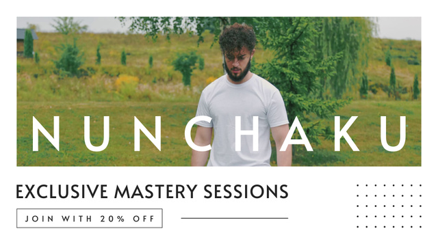 Ontwerpsjabloon van Full HD video van Exclusive Nunchaku Mastery Sessions With Discount