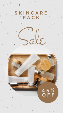 Plantilla de diseño de Skincare Pack Sale 45 Off Instagram Story 