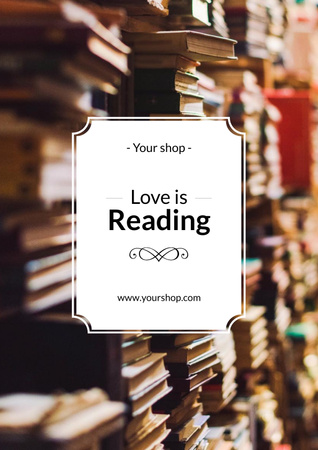 Inspiration for Reading with Books on Shelves Poster Design Template