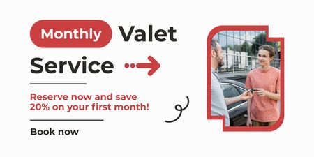 Monthly Discounted Valet Parking Services Twitter Design Template