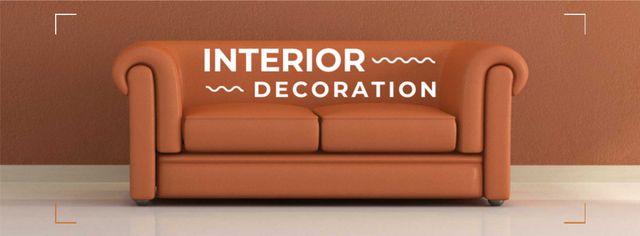 Designvorlage Interior decoration masterclass with Sofa in red für Facebook cover