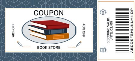 Colorful Books Sale Offer At Store Coupon 3.75x8.25in Design Template