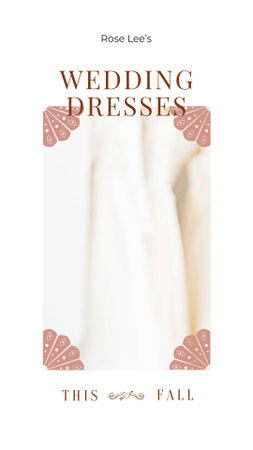 ウェディング ドレス ストアの広告白いドレスの花嫁 Instagram Video Storyデザインテンプレート