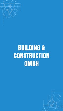 Nabídka stavebních a stavebních služeb na modré Business Card US Vertical Šablona návrhu