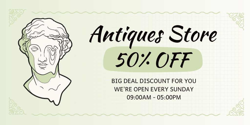 Antique Sculpture On Discounted Rates In Antiques Store Twitter Design Template