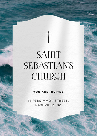 Church Invitation with Christian Cross Flyer A6 – шаблон для дизайна