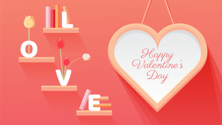 Template di design Valentine's Day Greeting with Big Heart FB event cover