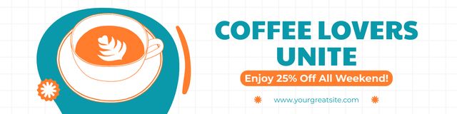 Weekend Discounts For Coffee Lovers Twitterデザインテンプレート