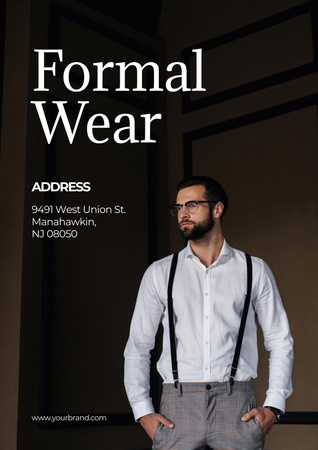 Formal wear store with Stylish people Poster Design Template