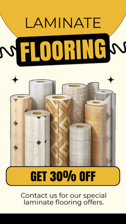 Ad of Laminate Flooring with Big Discount Instagram Story Design Template