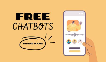 Plantilla de diseño de Online Chatbot Services Business card 