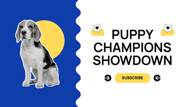 Platilla de diseño Puppy Champions Show In New Vlog Episode Youtube Thumbnail