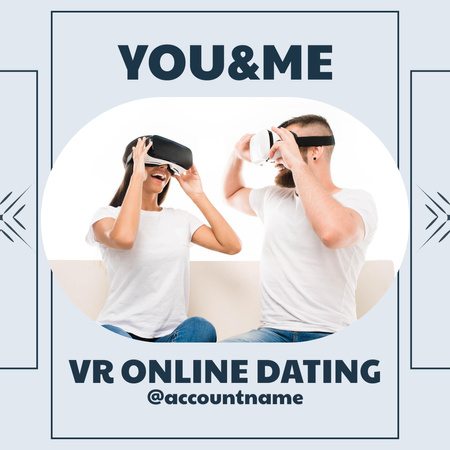 Ontwerpsjabloon van Instagram van Virtual Reality Dating Announcement