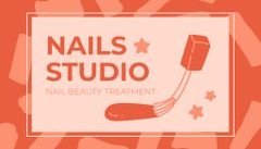 Beauty Salon Ad with Smudge of Nail Polish on Orange