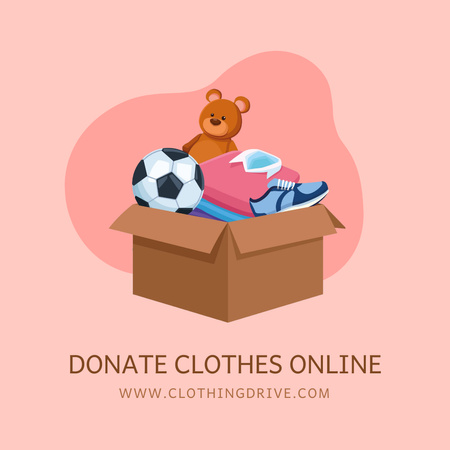 Platilla de diseño Donate Clothes for Ukrainians Online Instagram