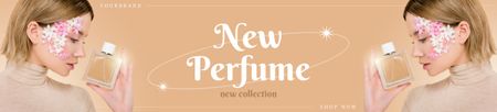 Floral Fragrance Ad with Petals on Woman's Face Ebay Store Billboard Tasarım Şablonu