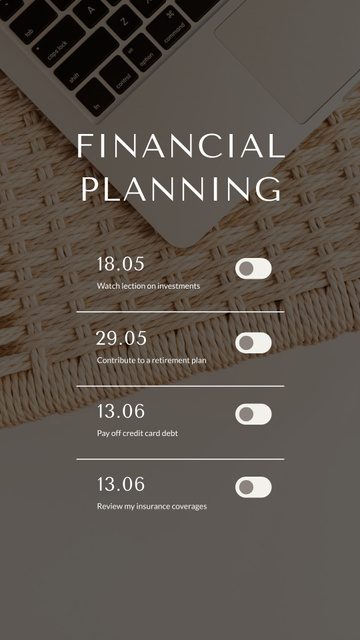 Finance Planning schedule Instagram Story – шаблон для дизайна