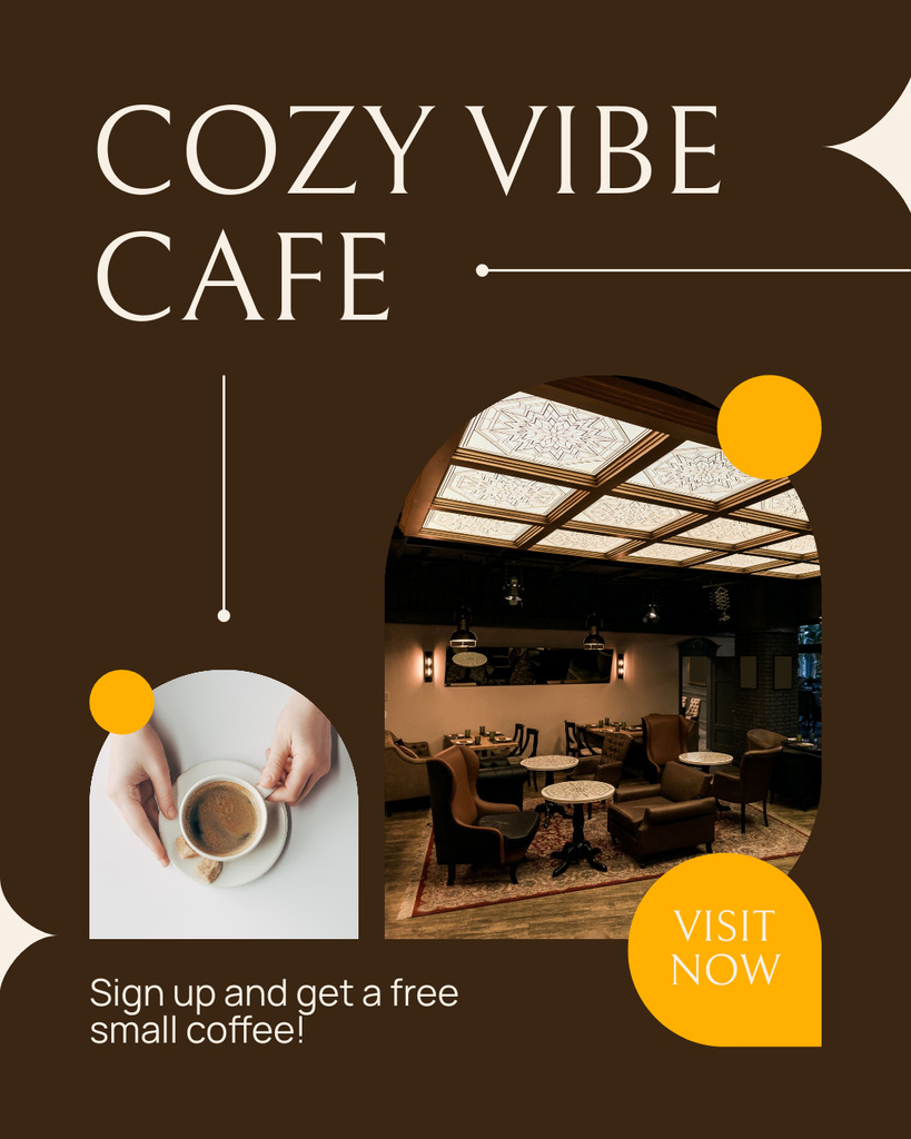 Ambient Cafe With Promo For Coffee Instagram Post Vertical tervezősablon