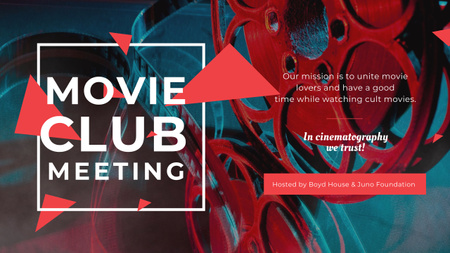 Movie Club Meeting with Vintage Projector Youtubeデザインテンプレート