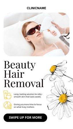 Long-lasting Hair Removal Service Offer In Clinic Instagram Story Design Template