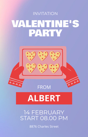 Platilla de diseño Valentine's Day Party With Baked Cookies Invitation 4.6x7.2in