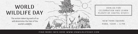 Template di design World wildlife day Announcement Twitter