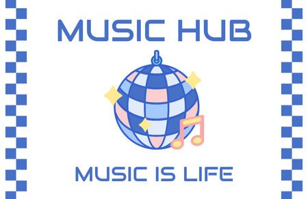 Designvorlage Werbung für Music Hub für Business Card 85x55mm